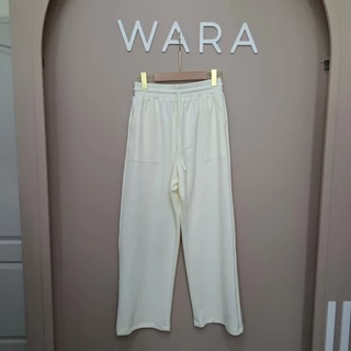 [ CP1 ] WARA กางเกงขายาวสบายพุง(มีเชือก) ผ้า Cotton 260g
