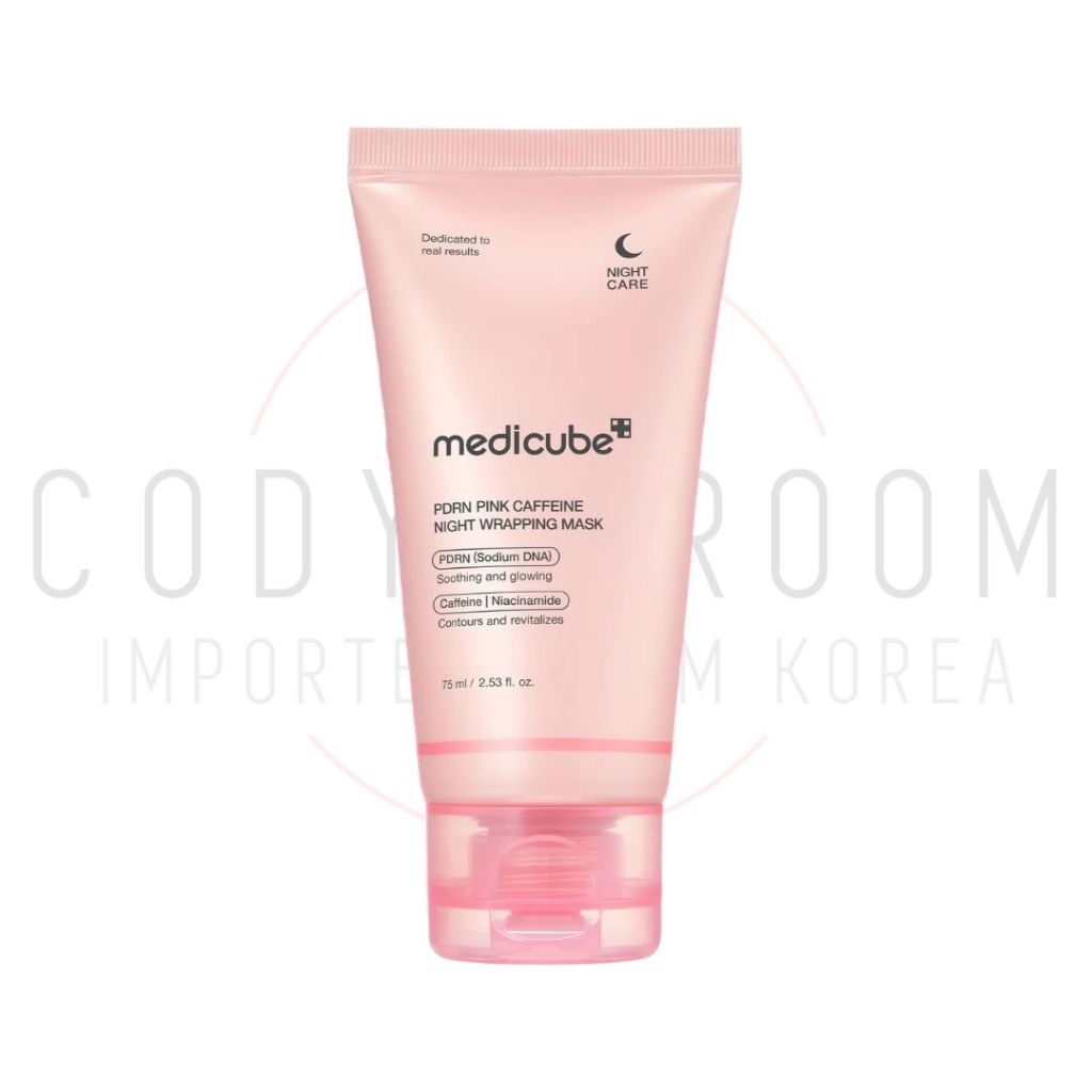 💗พร้อมส่ง💗MEDICUBE PDRN PINK CAFFEINE NIGHT WRAPPING MASK
