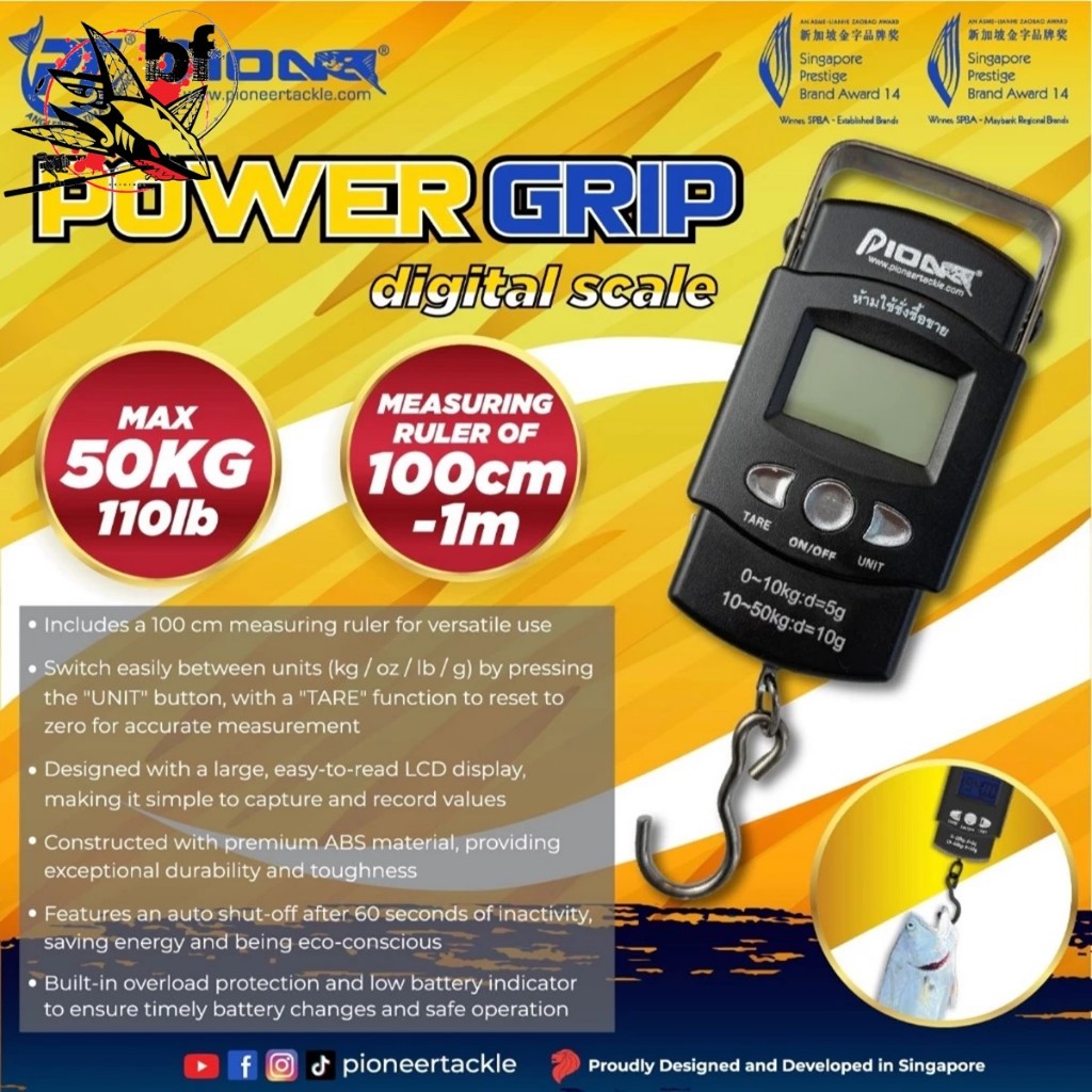 ตราชั่งน้ำหนัก Pioneer power grip digital scale ตราชั่งสีเทา PPGDS50207