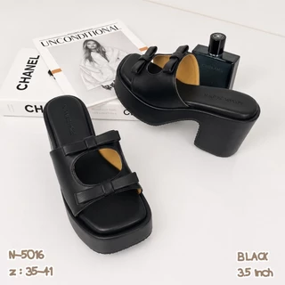 NIWA SHOES รองเท้าส้นสูง รองเท้าแฟชั่น รองเท้าเสริมส้น สูง 3.5 นิ้ว n-5016