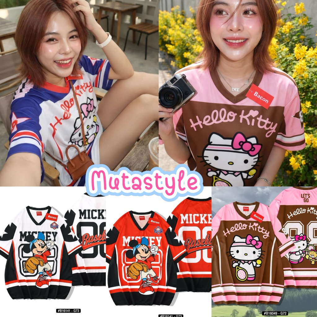 ◡̈ เสื้อป้ายBacon รวมผ้ากีฬา  /อก44“