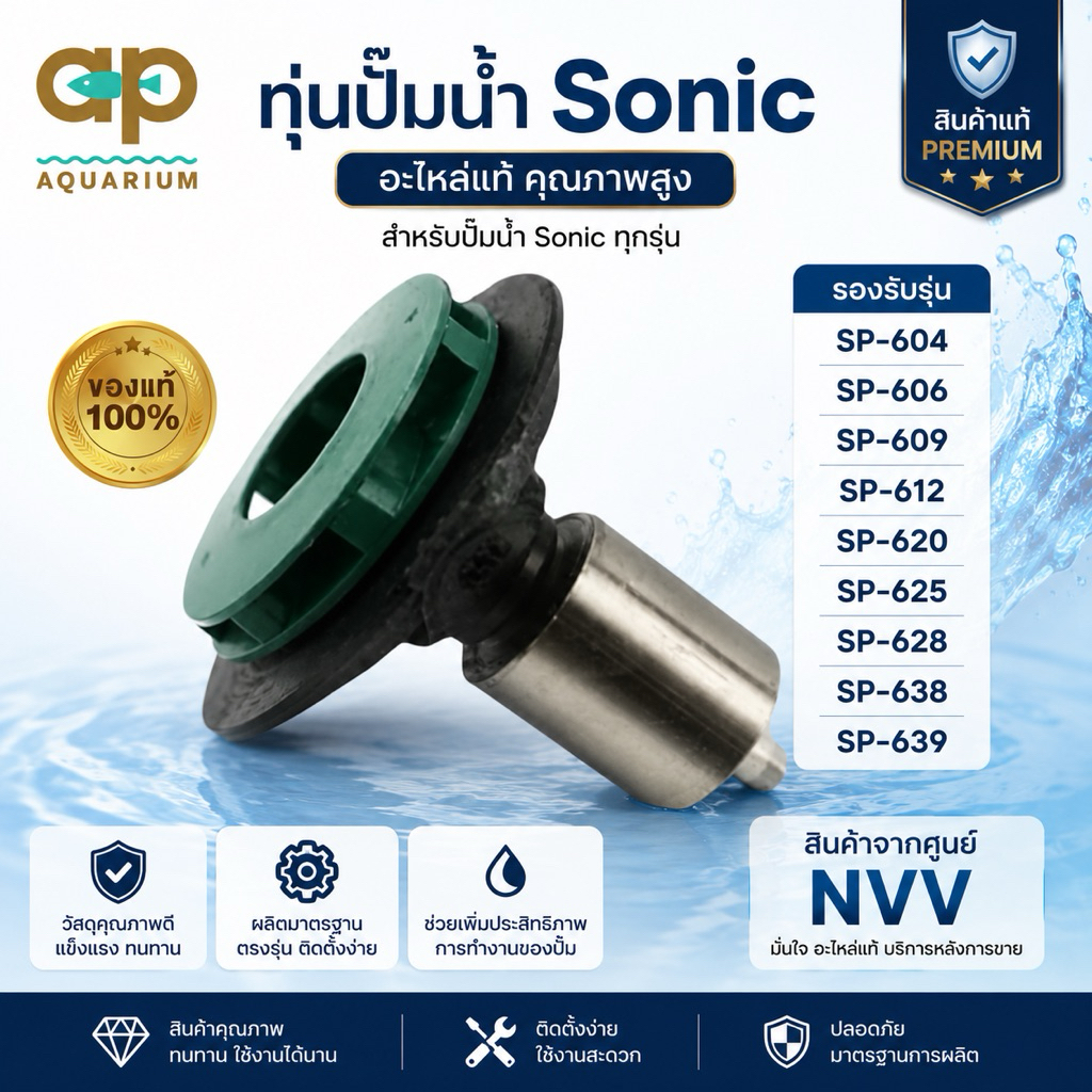 แกนใบพัด ทุ่นใบพัด ปั๊มน้ำ Sonic รุ่น sp 604 sp 606 sp 609 sp 612 sp 620 sp 625 sp 628 sp 638 sp 639