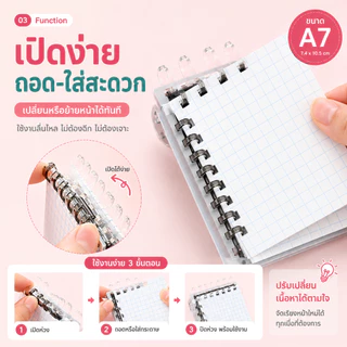 KOKUYO สมุดโน้ตมินิสันห่วง Campus Mini Smart Ring ขนาด A7 สมุดโน้ตไซส์มินิ พกพาง่าย สมุดพกพา สมุดโน้ต