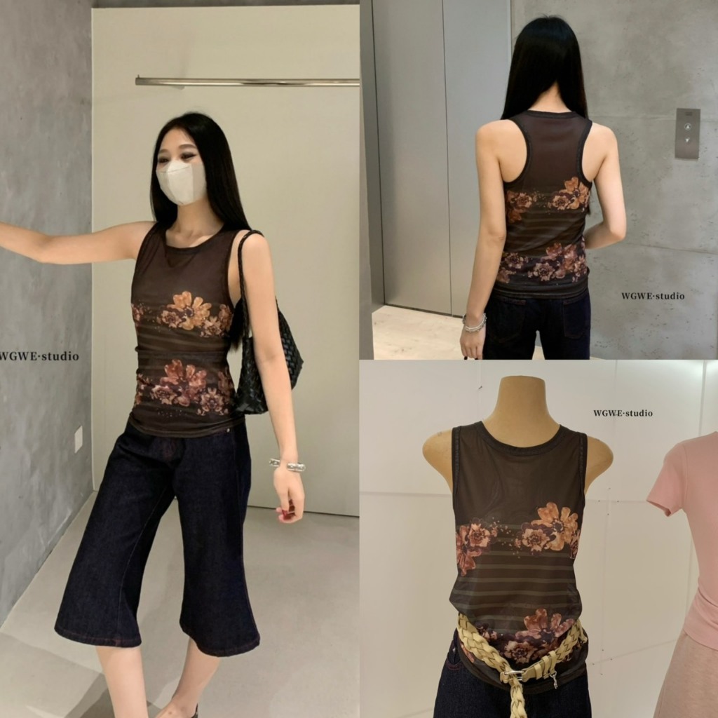 เสื้อกล้ามผ้าตาข่ายลายสวย - 10294 TAG WG.WE 🇰🇷
