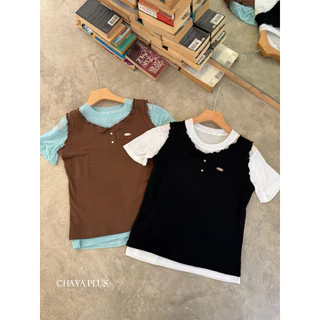(ถูกสุด/มีส่งด่วน!⚡️) A601(CY) เสื้อครอปแขนสั้นผ้าซีทรู+สายกล้ามแต่งตาไก่พร้อมดีเทลงานอะไหล่อก สาวอวบไซส์ใหญ่
