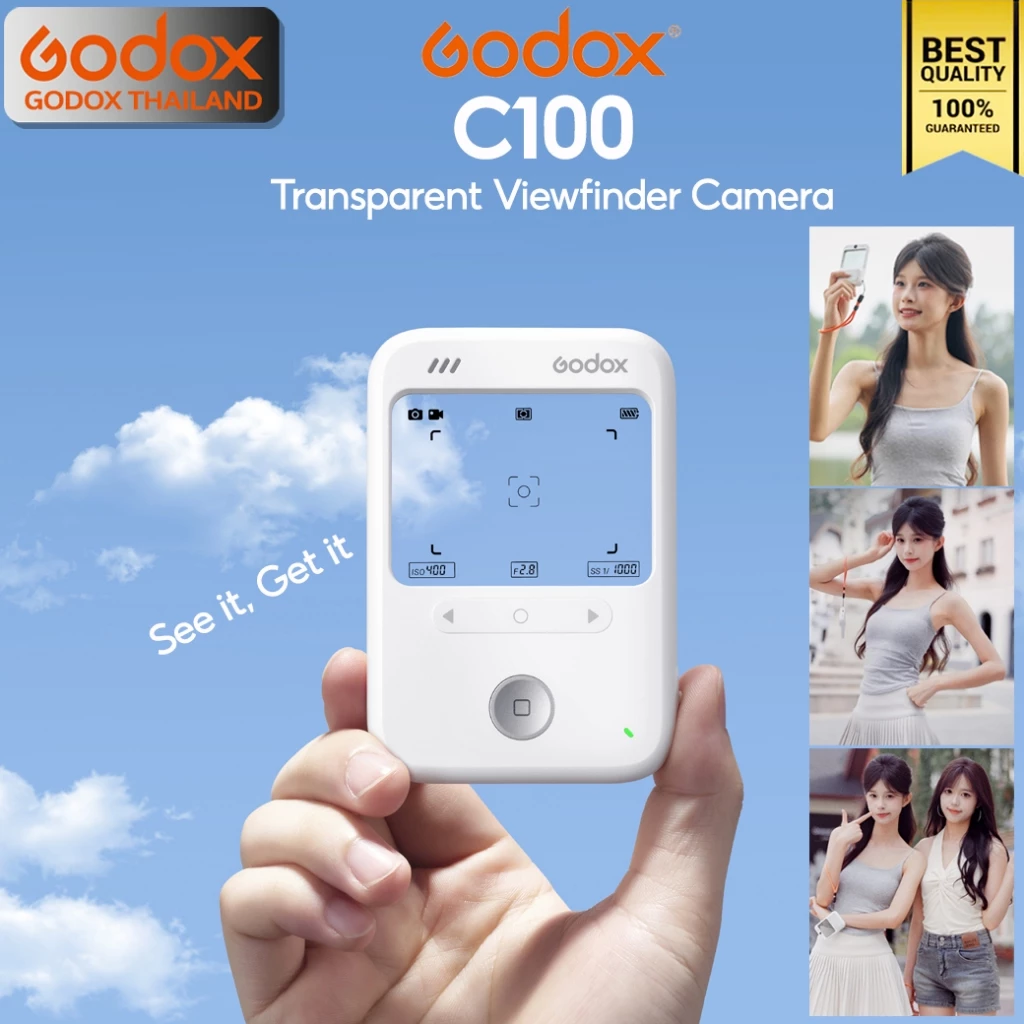 Godox Camera C100 สไตล์ Cyber-Retro ใช้หน้าจอแสดงผลแบบโปร่งใส (Transparent Viewfinder) แทน - รับประกัน 3 เดือน