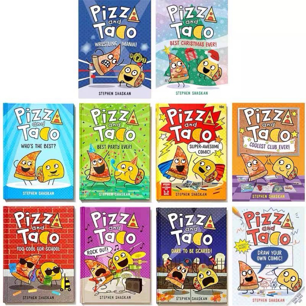 การ์ตูน Pizza and Taco ชุด 10 เล่ม หนังสือการ์ตูนภาษาอังกฤษเด็ก นิทานภาษาอังกฤษ English Kids Book