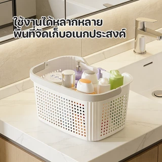 ตะกร้าใส่ผ้า ตะกร้าพลาสติก ตะกร้าเก็บเสื้อผ้าสกปรก PP หูหิ้วสะดวก ความเหนียวที่ดี ความจุขนาดใหญ่ มีให้เลือก 2 ขนาด