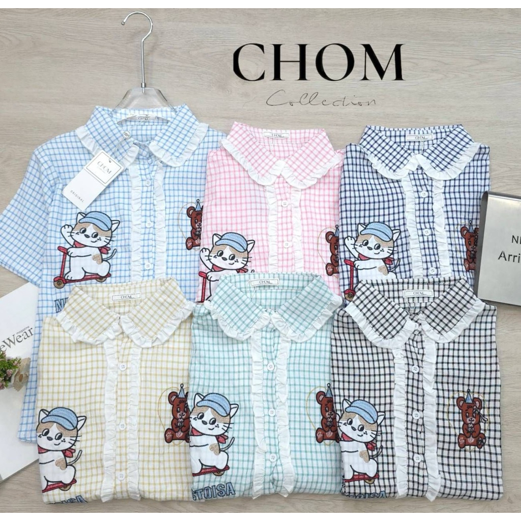 เสื้อแฟชั่นผู้หญิงหลากหลายแบบ ทั้งลายมินิมอล ลายการ์ตูน คอปก และโทนสีพาสเทล น่ารัก ใส่ได้ทุกวัน มีหลายสีให้เลือก