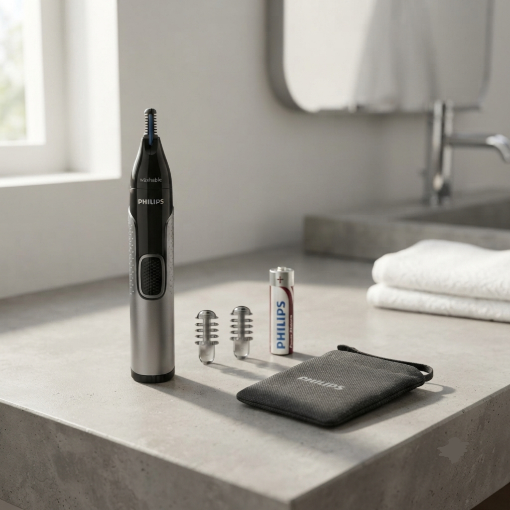 PHILIPS  เครื่องตกแต่งขนจมูก หู และคิ้วไฟฟ้า สีดำ รุ่น NT3650/16