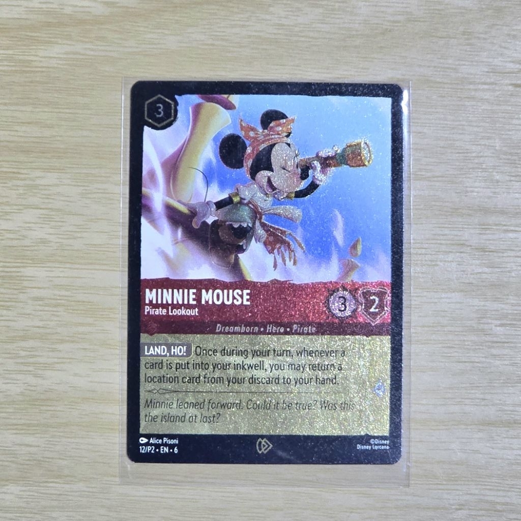 การ์ด Disney Lorcana Minnie Mouse Pirate Lookout Foil Promo 12/P2 Set 6 Azurite Sea พร้อมส่ง ของแท้ TCG Mickey