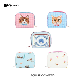 Lesportsac Square Cosmetic Small Bag กระเป๋าใบเล็กเครื่องสำอาง Style 6701