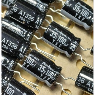 Rubycon YXF 100uf 35v (ราคา10ตัว) capacitor ตัวเก็บประจุ คาปาซิเตอร์