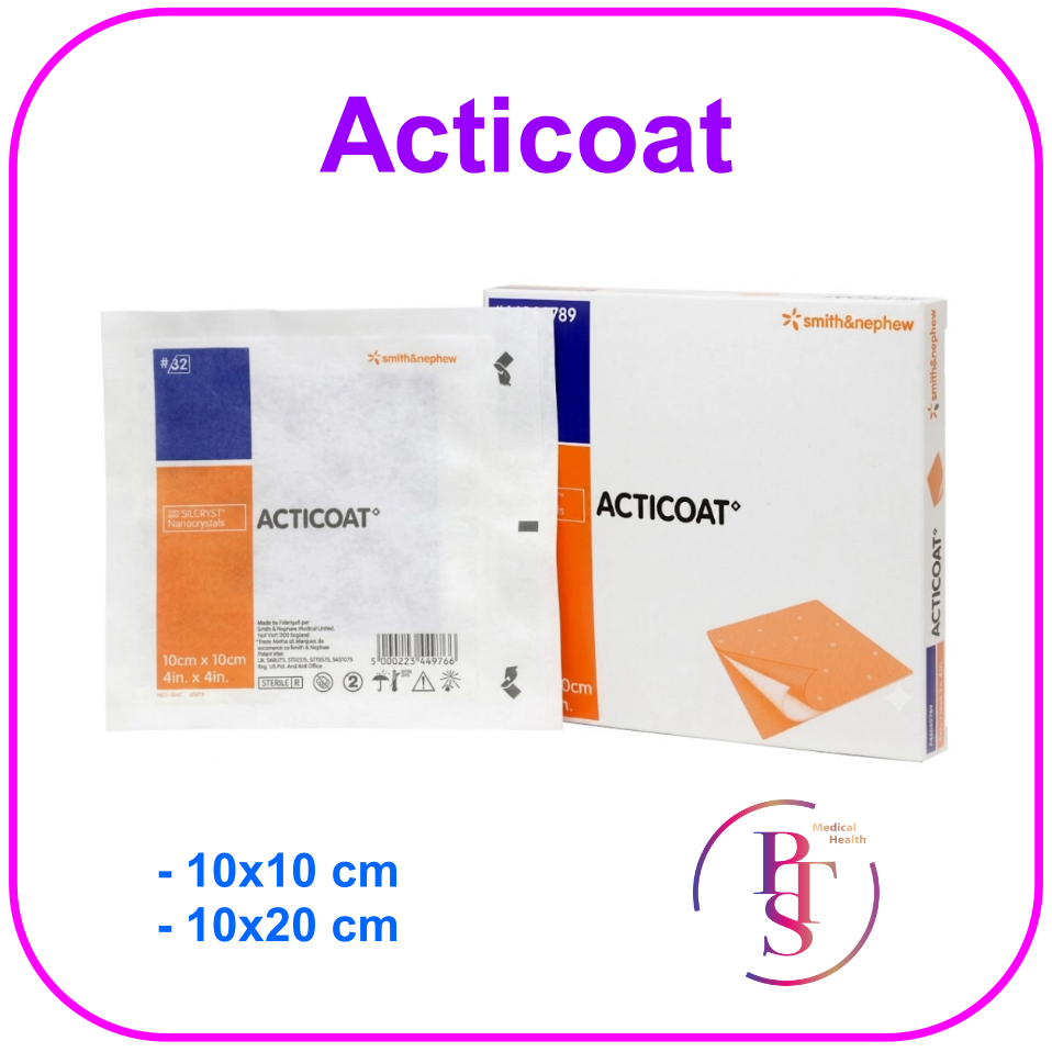 Acticoat แผ่นปิดแผล ฆ่าเชื้อ Nanocrystalline silver (1 แผ่น)