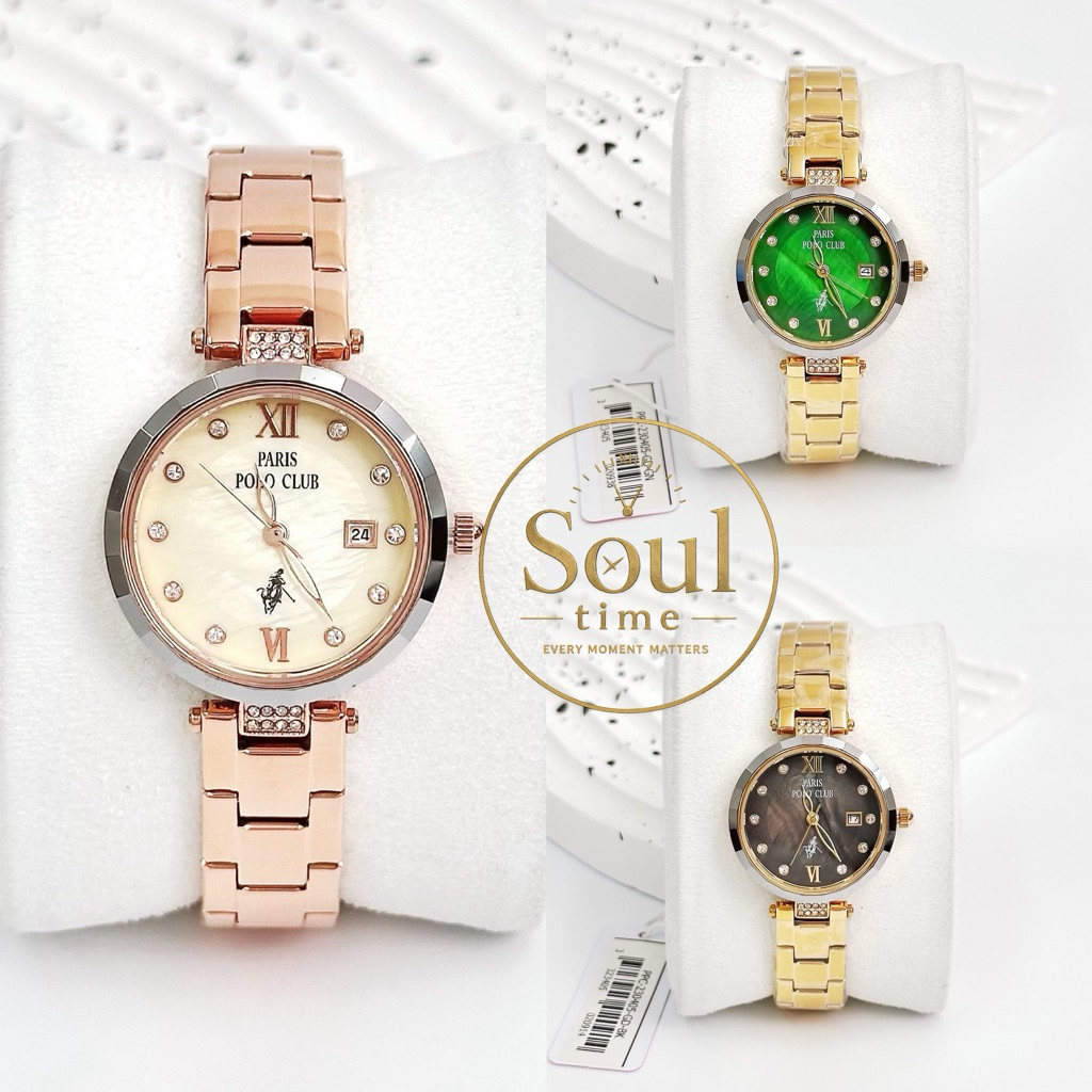 Polo Club Watch PPC-230405 นาฬิกาหญิง กันน้ำ หน้าปัด 28 มม. ของแท้ ประกันศูนย์ไทย 1 ปี
