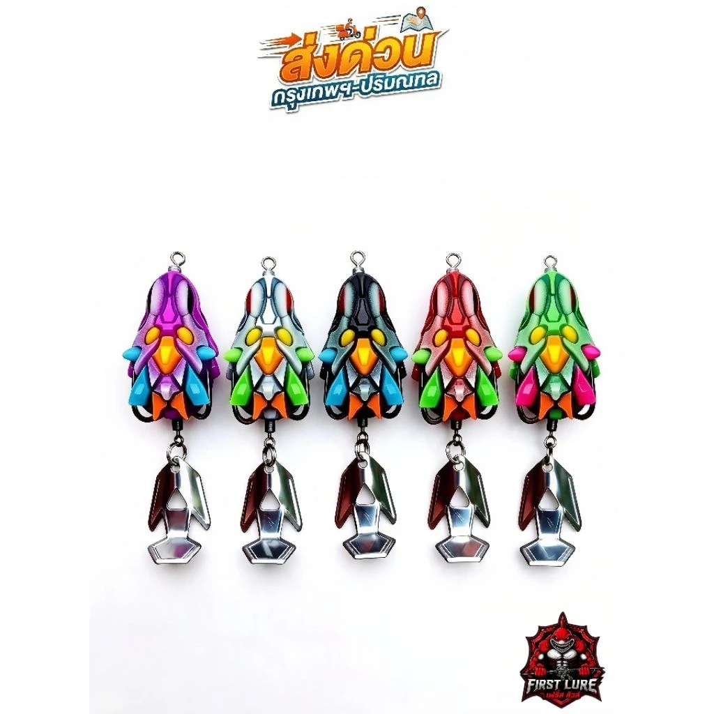 กบยาง Stealth V9 ใหม่ล่าสุด ใบหลิวชุบแข็ง สเตลท์ V9 First Lure Stealth v9 กบยางเรืองแสง ขนาด 3.7 CM. น้ำหนัก 7 กรัม