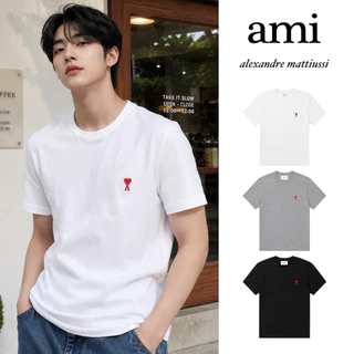 พร้อมส่ง | เสื้อยืด AMI Paris Ami de Coeur T-Shirt ปักโลโก้หัวใจ รับประกันความพอใจ คืนเงินได้