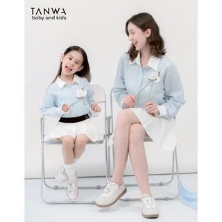 𝗣𝗲𝘁𝗶𝘁 𝗣𝗿𝗲𝗽 ชุดเซ็ทเสื้อเชิ้ตแขนยาว+กระโปรงจีบสีขาว (ชุดลูกสาว) : MS TP 930+934 PE