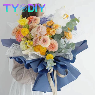กระดาษห่อช่อดอกไม้ 20แผ่น/แพ็ค กันน้ำ สีเดียวและทูโทน กระดาษด้าน กระดาษห่อของขวัญ 56x56 ซม.