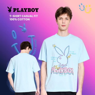 PLAYBOY 06PB เสื้อยืด เสื้อผ้าผู้ชาย/เสื้อ/เสื้อยืดสีน้ำเงิน รุ่น P1MT265TB068BL