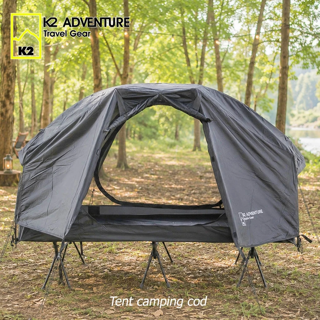 เต็นท์ COT สีดำ 1 คน และเตียงสนาม  K2 ADVENTURE น้ำหนักเบา กันฝนกันลม ใส่ปี๊บข้างปี๊บหลังได้ ฯลฯ thumbnail 3