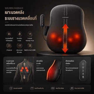 【New Arrivals】XUTI เบาะนวดหลัง หมอนนวด รางนวดยาว 32 ซม. เบาะนวดหลังแบบพกพา ปรับแรงนวดได้ 3 ระดับ