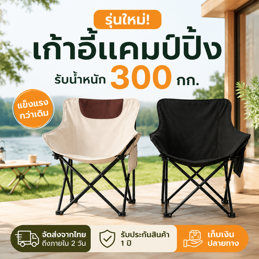 COD เก้าอี้พับ แบบพกพา ตกปลา เก้าอี้สนาม เก้าอี้แคมป์ปิ้ง ใช้งานทนทาน ใช้งานง่าย เก็บง่าย จัดส่งจากประเทศไทย