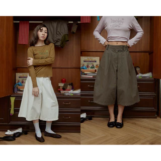 Pantry Relaxed Crop pants กางเกงขา5ส่วน ทรงสวยมาก สีขาว สีเขียวเข้ม