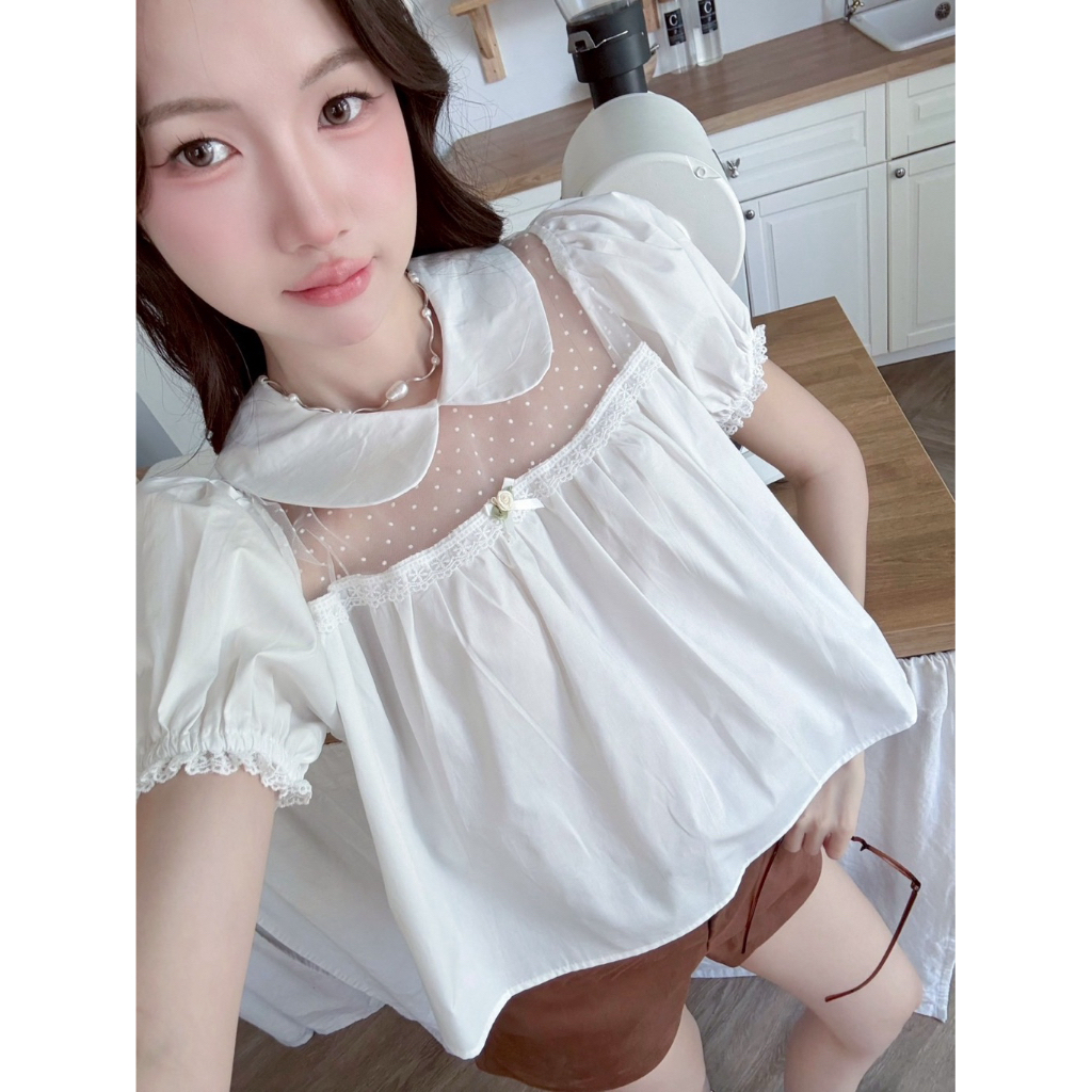 Mamildya.shop เสื้อคอบัวแขนตุ๊กตา/ B1-5/SB-ซีครึ่ง
