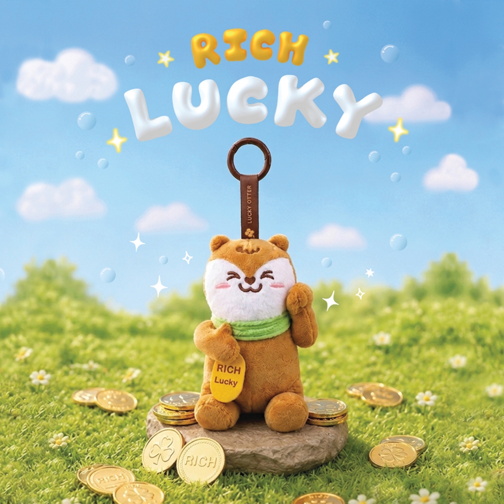 Otteri Rich Lucky Plush Keyring พวงกุญแจตุ๊กตา อ๊อตเทริ ร่ำรวยโชคดี