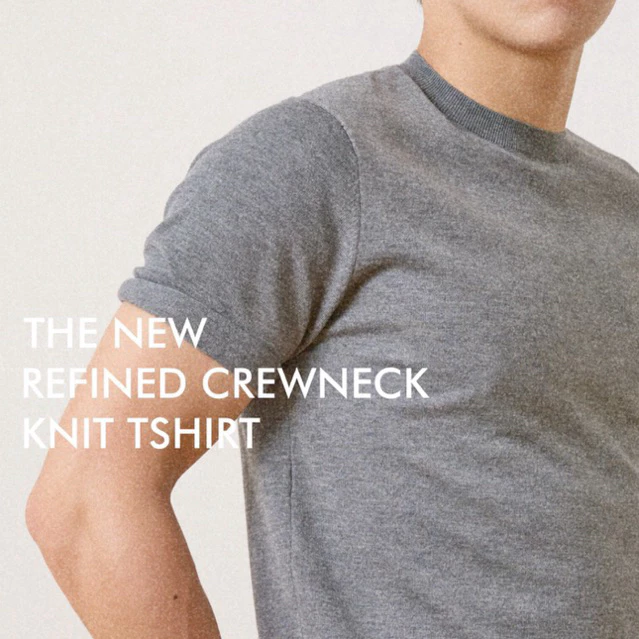 thesilverneedle - refined crew neck knit tshirt เสื้อยืดคอกลมผ้านิต มี 5 สี