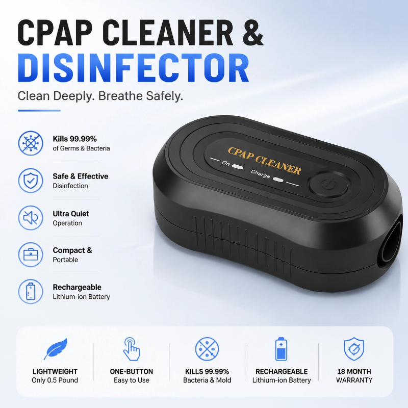 เครื่องทำความสะอาด CPAP แบบพกพาและเครื่องฆ่าเชื้อสำหรับใช้ในบ้านหน้ากาก BiPAP ตัวทำความสะอาดท่อ