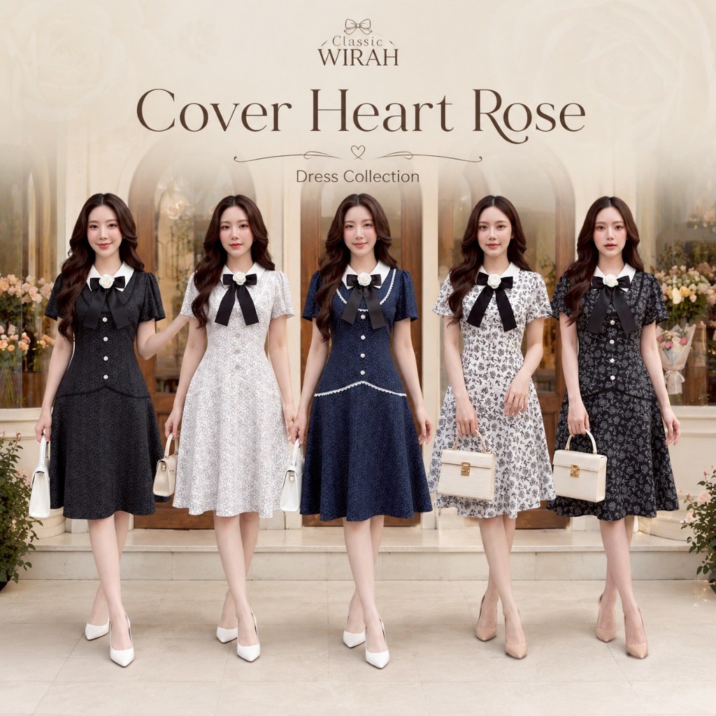 DW465R2 Clover Flower Dressชุดเดรสสั้น ผ้าชีฟองอัดพลีท ผ้าคริงเกิ้ลชีฟอง" (Crinkle Chiffon) พิมพ์ลายใบโคลเวอร์