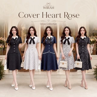 DW465R2 Clover Flower Dressชุดเดรสสั้น ผ้าชีฟองอัดพลีท ผ้าคริงเกิ้ลชีฟอง" (Crinkle Chiffon) พิมพ์ลายใบโคลเวอร์