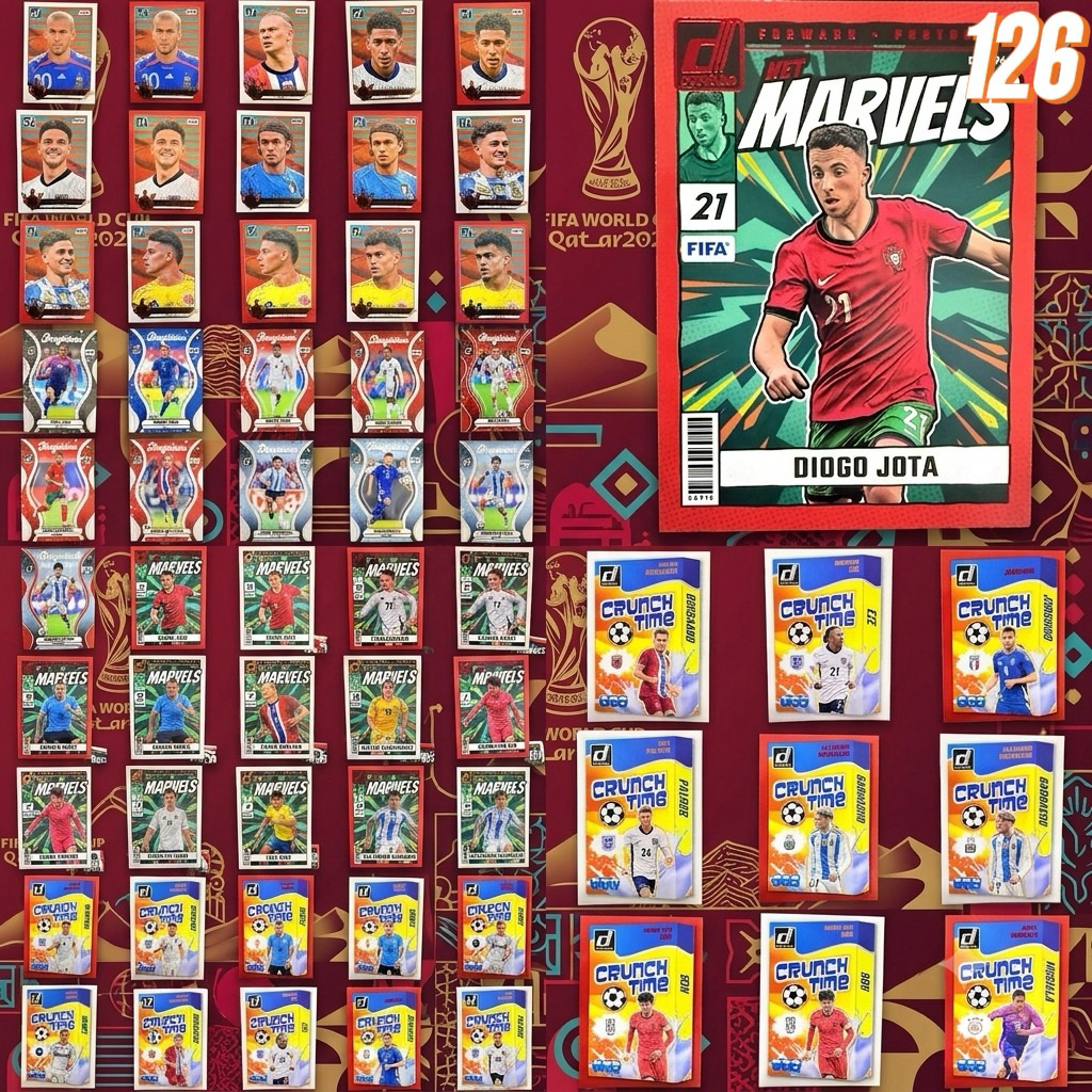 การ์ดสะสมฟุตบอลแท้บอลโลก Donruss Inserts ลายยอดฮิต ZIDANE MARADONA JUDE HAALAND JOTA RICE SON BRUNO ZLATAN HENRY GERRARD