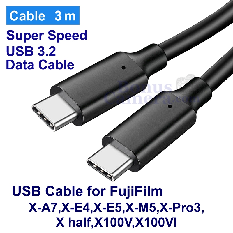 สาย USB Type C ยาว 3m ต่อฟูจิ X half,X-A7,X-E4,X-E5,X-M5,X-Pro3,X100V,X1 Cable for connect Computer 