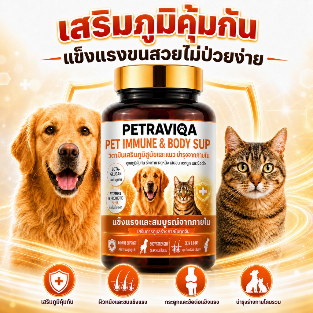 Petraviqa Beta Glucan+Lysine วิตามินเสริมภูมิ ไม่ป่วยง่าย