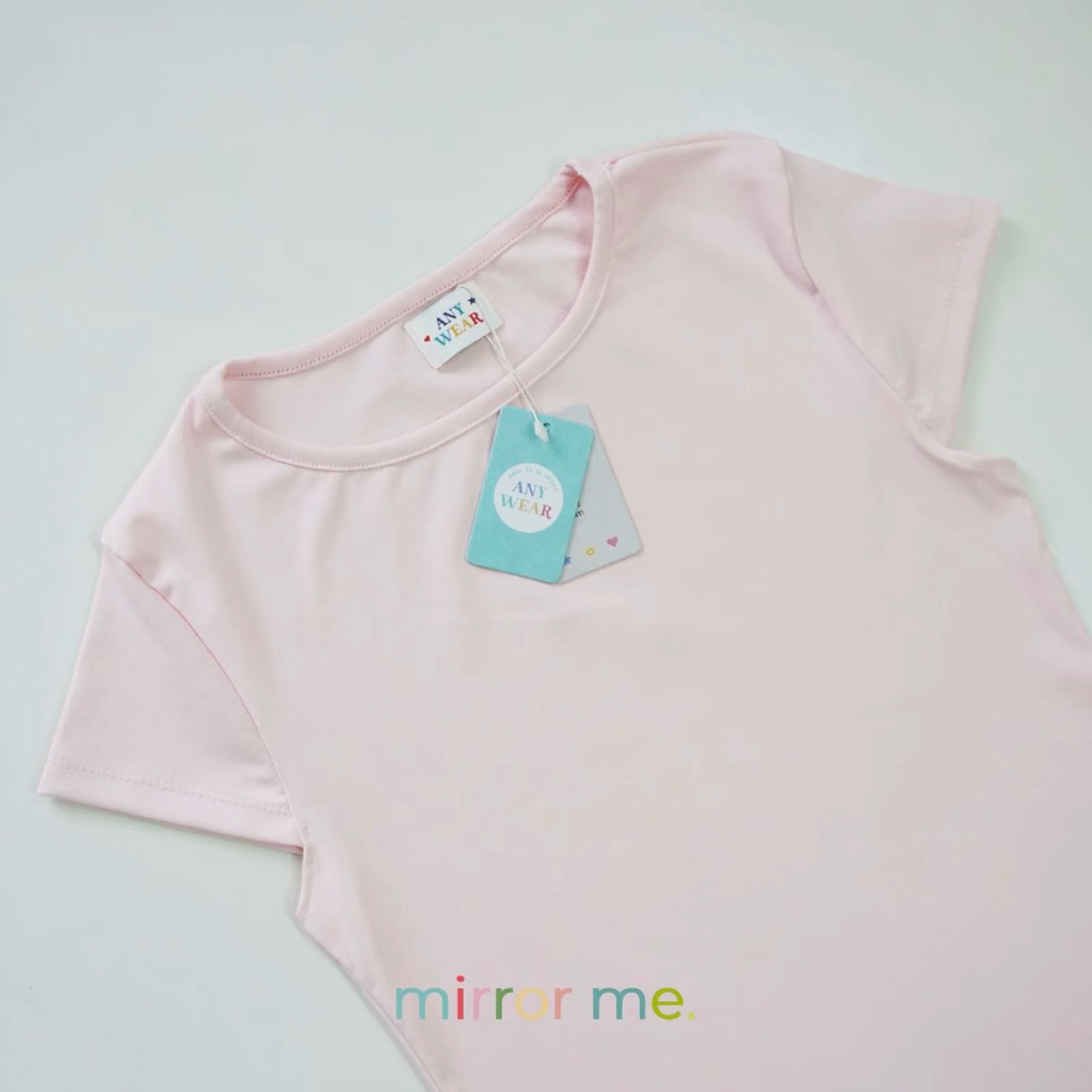 new in pack เสื้อเบบี้ที baby tee สีชมพูนมอมม่วง แบรนด์ mirrorme ผ้าดี ทรงเป๊ะ ซื้อมาผิดไซส์ค่ะ