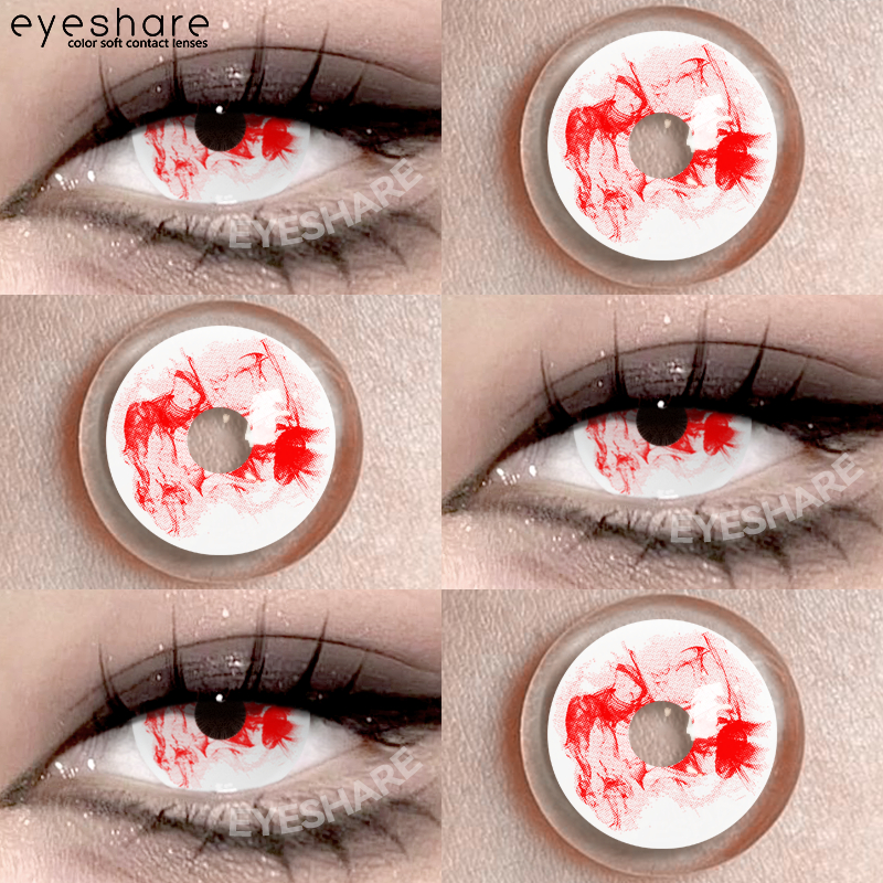 (COD) Eyeshare RAVEN คอนแทคเลนส์คอสเพลย์ 1 คู่ สไตล์แวมไพร์และปีศาจ คอสเพลย์ มาสเคอเร คอนแทคเลนส์สี 