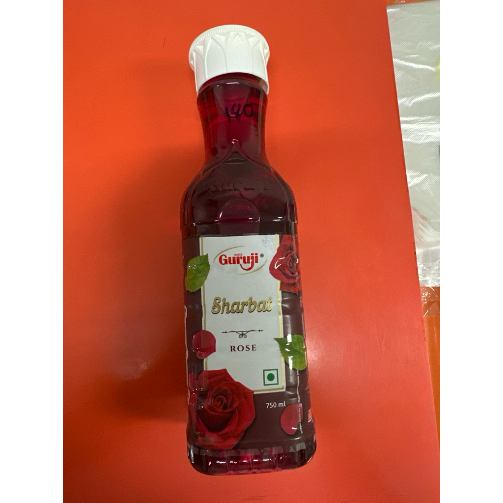 Guruji Rose Syrup 1000ml น้ำแดงกุหลาบ อินเดีย