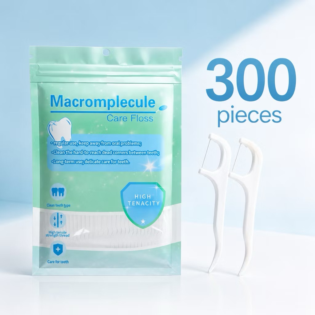 Palyo🦷 ไหมขัดฟันแบบด้าม 300 ชิ้น ไหมขัดฟันทำความสะอาดซอกฟัน ใช้งานง่าย พกพาสะดวก