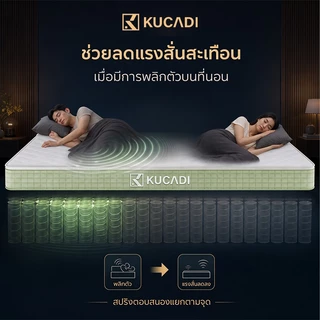 KUCADI ที่นอนสปริง หนา 13 นิ้ว ขอบเสริม ผ้าบุนุ่ม นุ่มเด้ง รองรับสรีระ มี 4 ขนาด 3/3.5/5/6 ฟุต