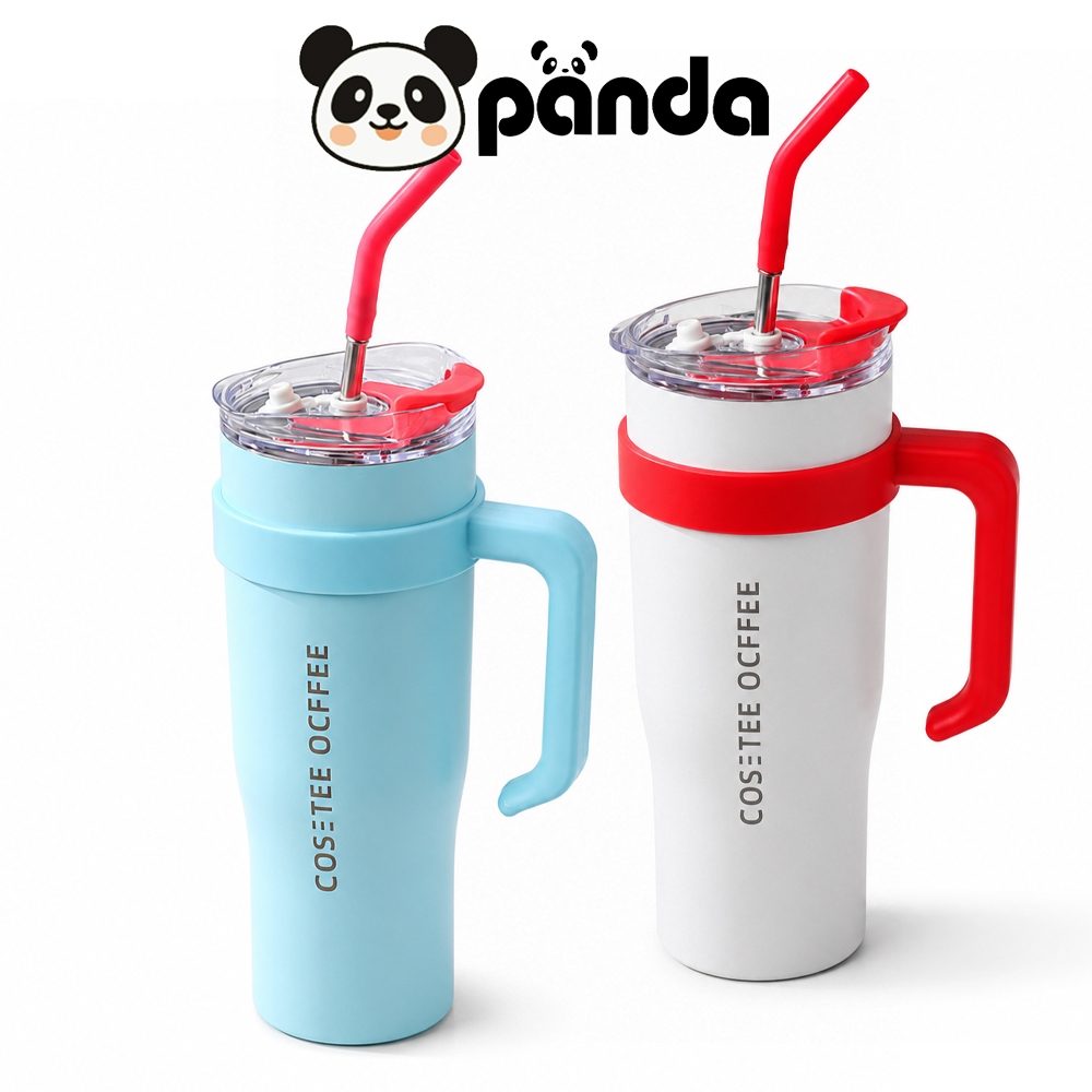 PANDA ของแท้ แก้วเก็บความเย็น 40ozสเตนเลส สองชั้นแก้วกาแฟ แก้วน้ําสุญญากาศ สเตนเลส สองชั้น แบบพกพา ฉ