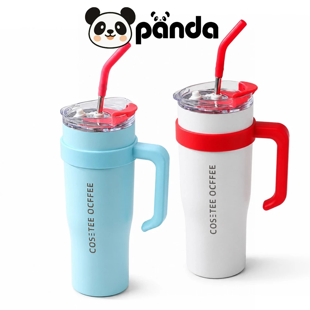 PANDA ของแท้ แก้วเก็บความเย็น 40ozสเตนเลส สองชั้นแก้วกาแฟ แก้วน้ําสุญญากาศ สเตนเลส สองชั้น แบบพกพา ฉนวนกันความร้อน