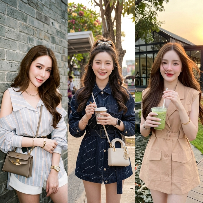 เสื้อคอปก พร้อมเข็มขัด ใส่สวย เท่ๆ ใส่สบาย