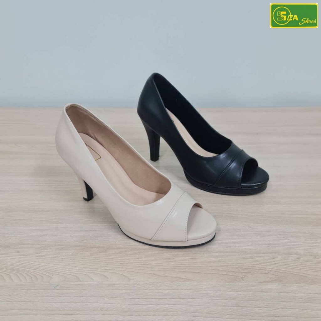 SEA Shoes(ซีชูส์) 9756-021 รองเท้าคัทชู ส้นสูง ดีไซน์เรียบหรู  ใส่ทำงาน