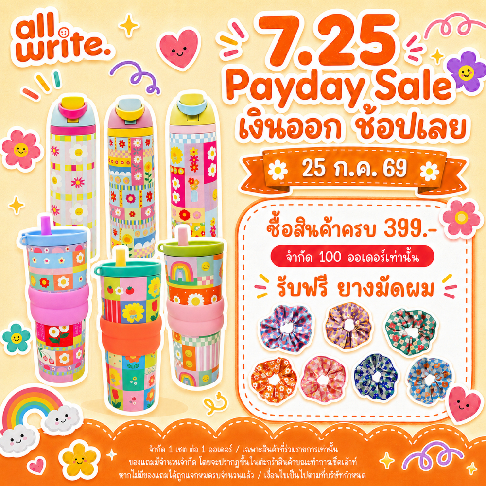 allwrite แก้วเก็บความเย็น แก้วน้ำ กระติกน้ำเก็บความเย็น ขนาด 24 ออนซ์ ดีไซน์น่ารัก มีหลอด สะดวกต่อการพกพา