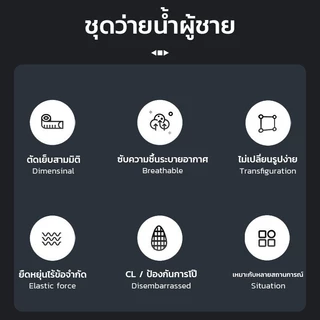ชุดว่ายน้ำผู้ชาย เซ็ต2ชิ้น มีแขนสั้น/แขนยาว กางเกงมีซับใน ผ้าแห้งไว กันโป๊ กันรังสียูวี