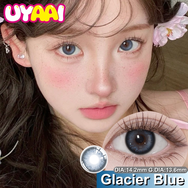 2pcs1คู่คอนแทคเลนส์สี Glacier รายเดือน 14.2 มม ชุดคอนแทคเลนส์ รายเดือน ปริมาณน้ำ 42% (พร้อมส่งในไทย 