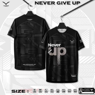 NEVER GIVE UP ใหม่เสื้อคอกลมเนื้อผ้าคุณภาพใส่สบายใส่ได้ชายหญิง 5 สี